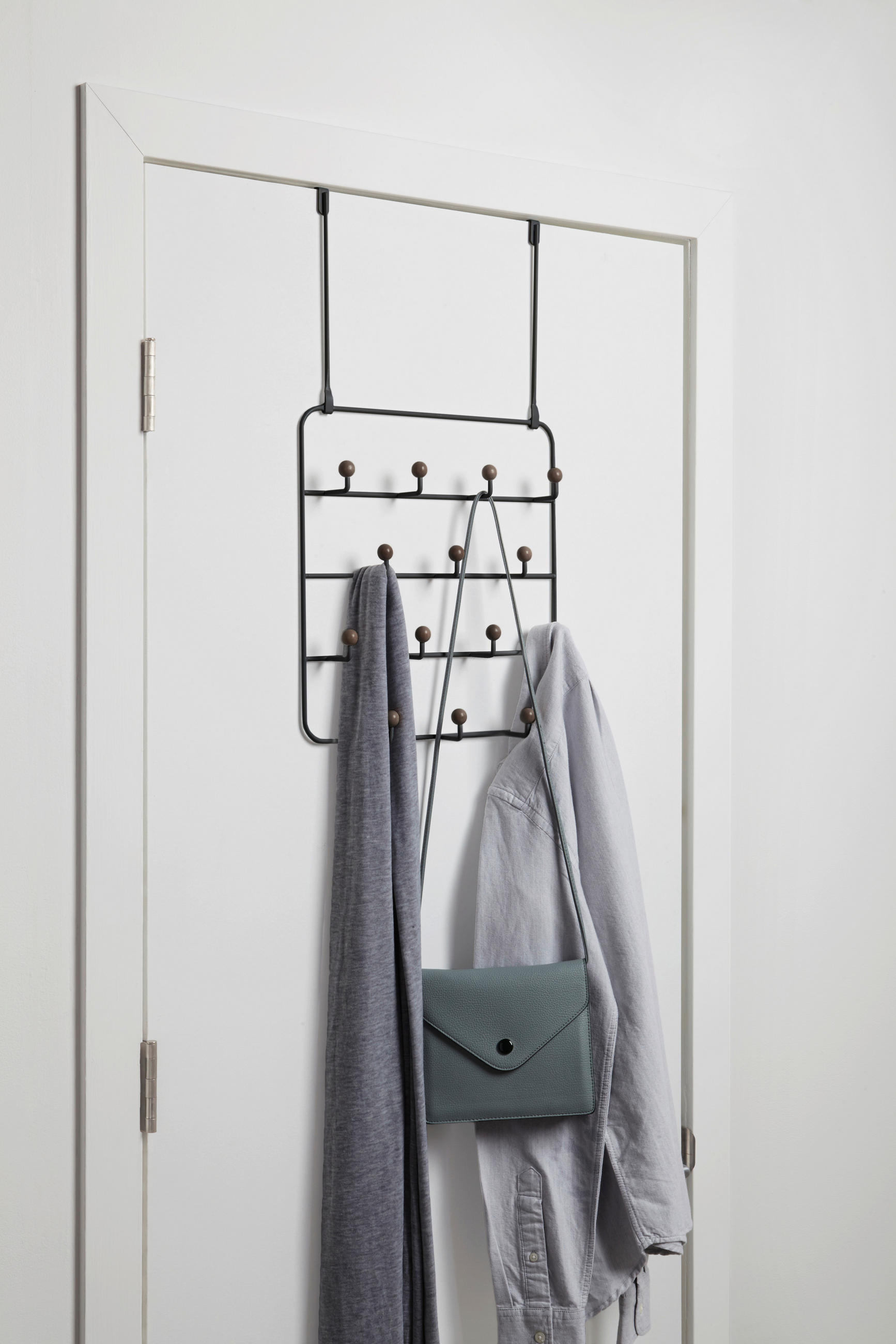 WANDGARDEROBE - Walnussfarben/Schwarz, KONVENTIONELL, Holz/Metall ( 36/60/9cm) - Umbra