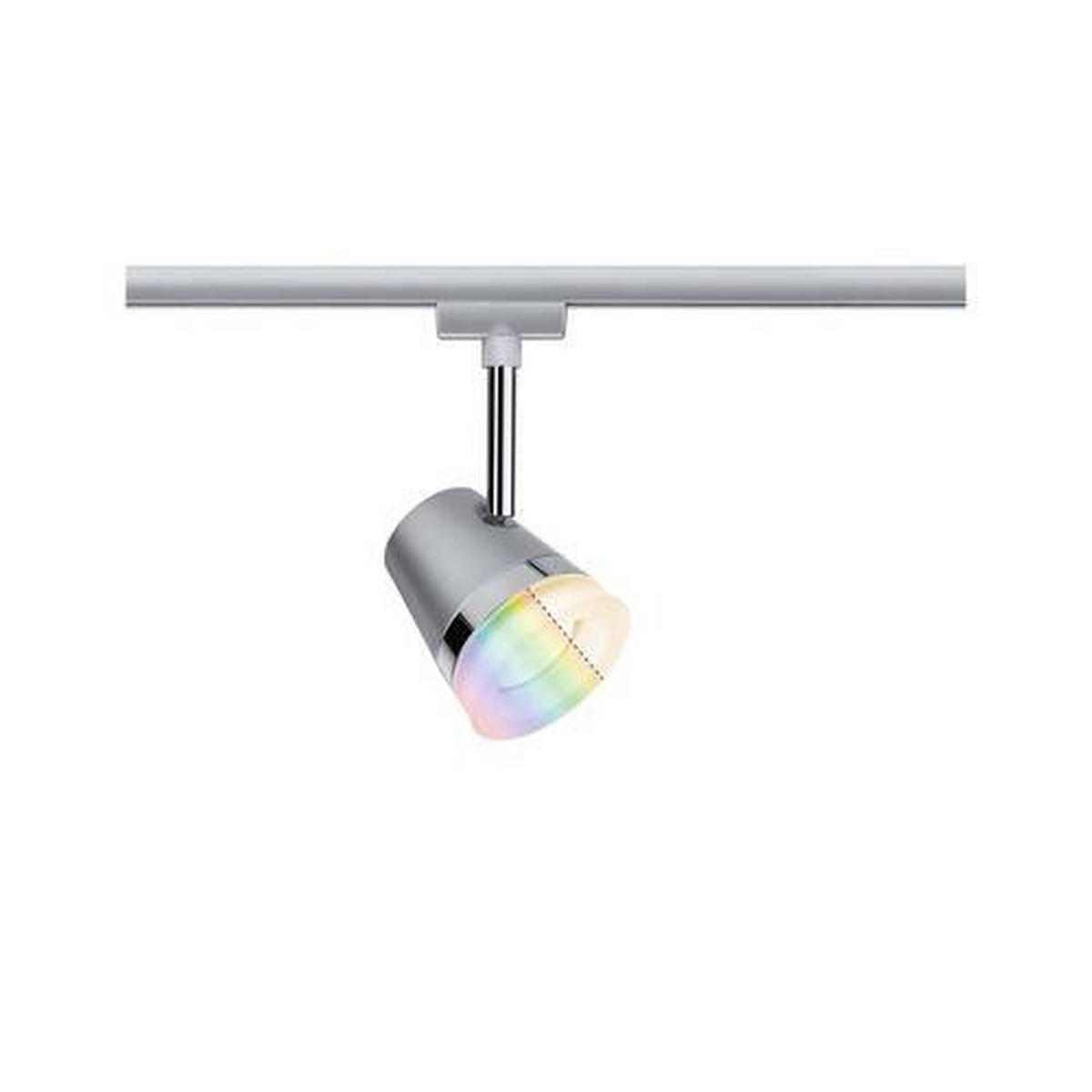 SCHIENENSYSTEM-STRAHLER URail 8,5/18,5 cm   - Chromfarben, Basics, Kunststoff/Metall (8,5/18,5cm) - Paulmann
