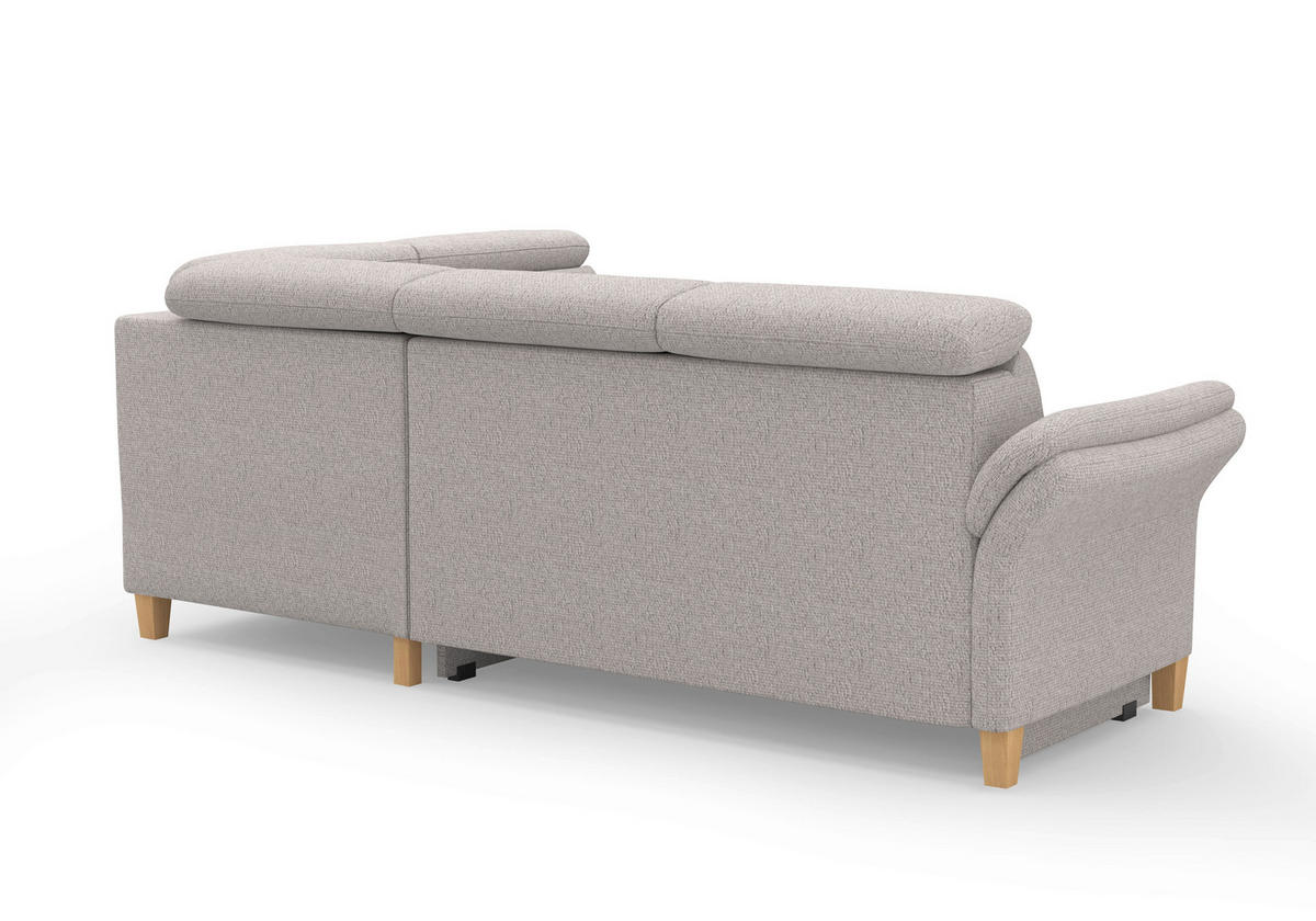 ECKSOFA GLENDALE E Silberfarben Chenille  - Eichefarben/Silberfarben, KONVENTIONELL, Holz/Textil (247/193cm) - Sit & More