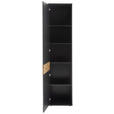 ZEILENSCHRANK Grau, Schwarz, Eichefarben 45/201/37 cm - Eichefarben/Anthrazit, Design, Holzwerkstoff/Metall (45/201/37cm) - Novel