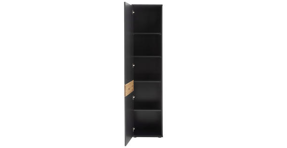 ZEILENSCHRANK Grau, Schwarz, Eichefarben 45/201/37 cm - Eichefarben/Anthrazit, Design, Holzwerkstoff/Metall (45/201/37cm) - Novel