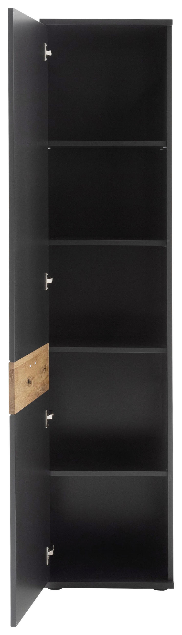 ZEILENSCHRANK Grau, Schwarz, Eichefarben  45/201/37 cm  - Eichefarben/Anthrazit, Design, Holzwerkstoff/Metall (45/201/37cm) - Novel
