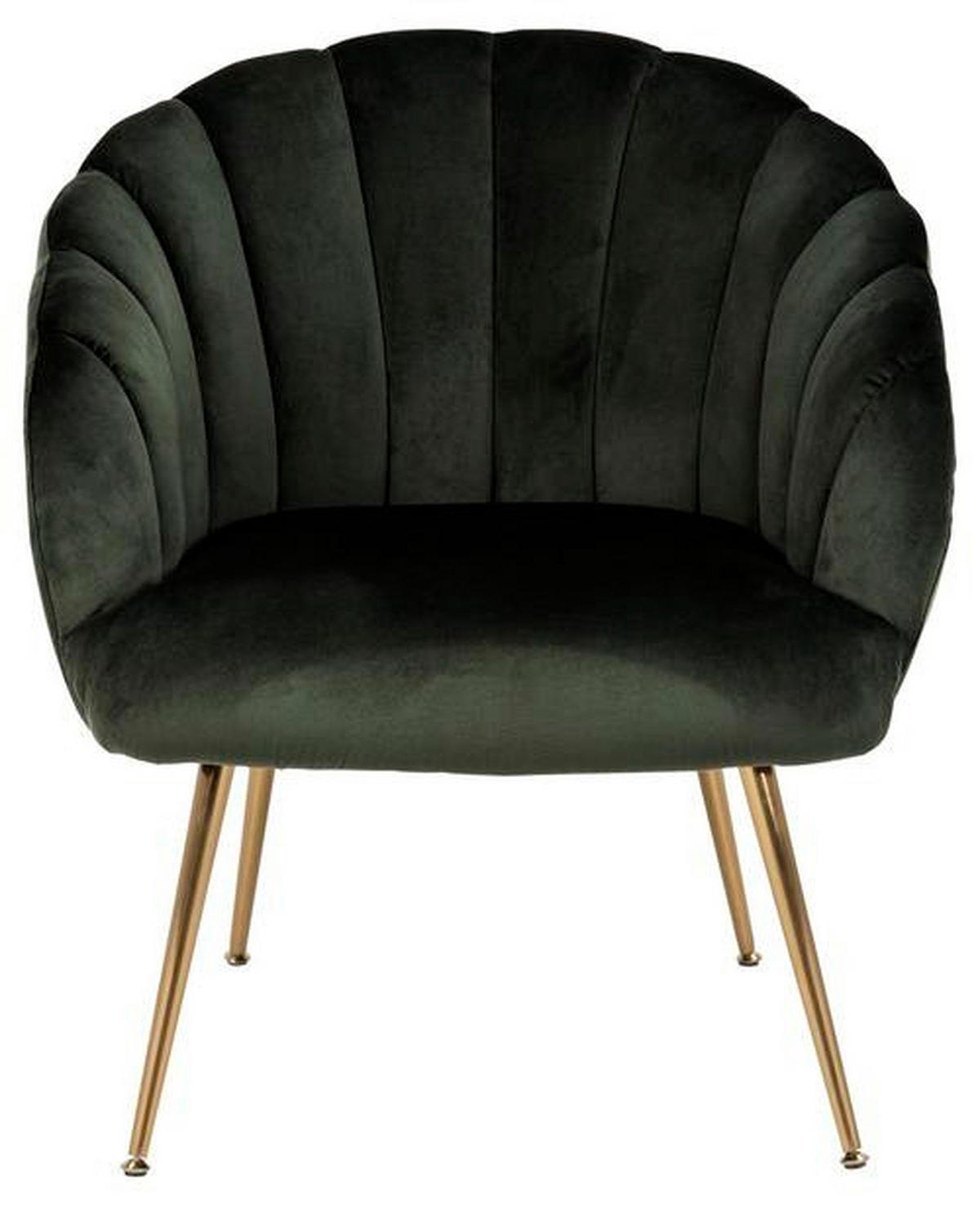 SESSEL in Velours Dunkelgrün  - Dunkelgrün/Goldfarben, Design, Textil/Metall (76/81/76cm) - Livetastic