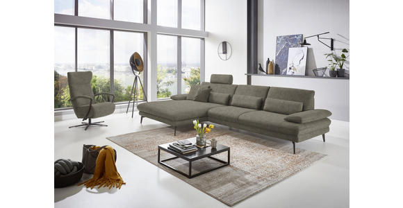 ECKSOFA in Velours Grau 180/310 cm - Schwarz/Grau, Design, Textil/Metall (180/310cm) - Dieter Knoll
