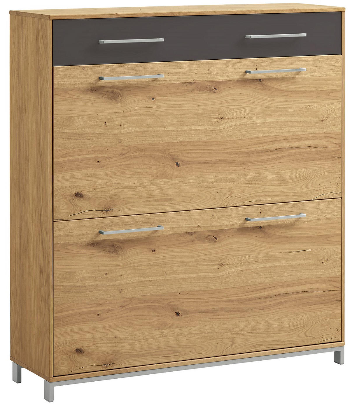 GARDEROBE 3-teilig  in 170/195/31 cm  - Eichefarben/Anthrazit, Design, Glas/Holz (170/195/31cm)