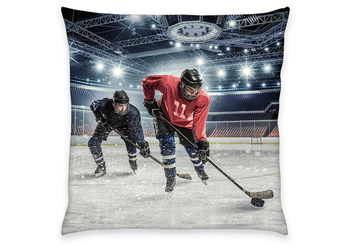 JUGENDBETTWÄSCHE EISHOCKEY Renforcé 135/200 cm  - Blau/Rot, Basics, Textil (135/200cm) - Herding