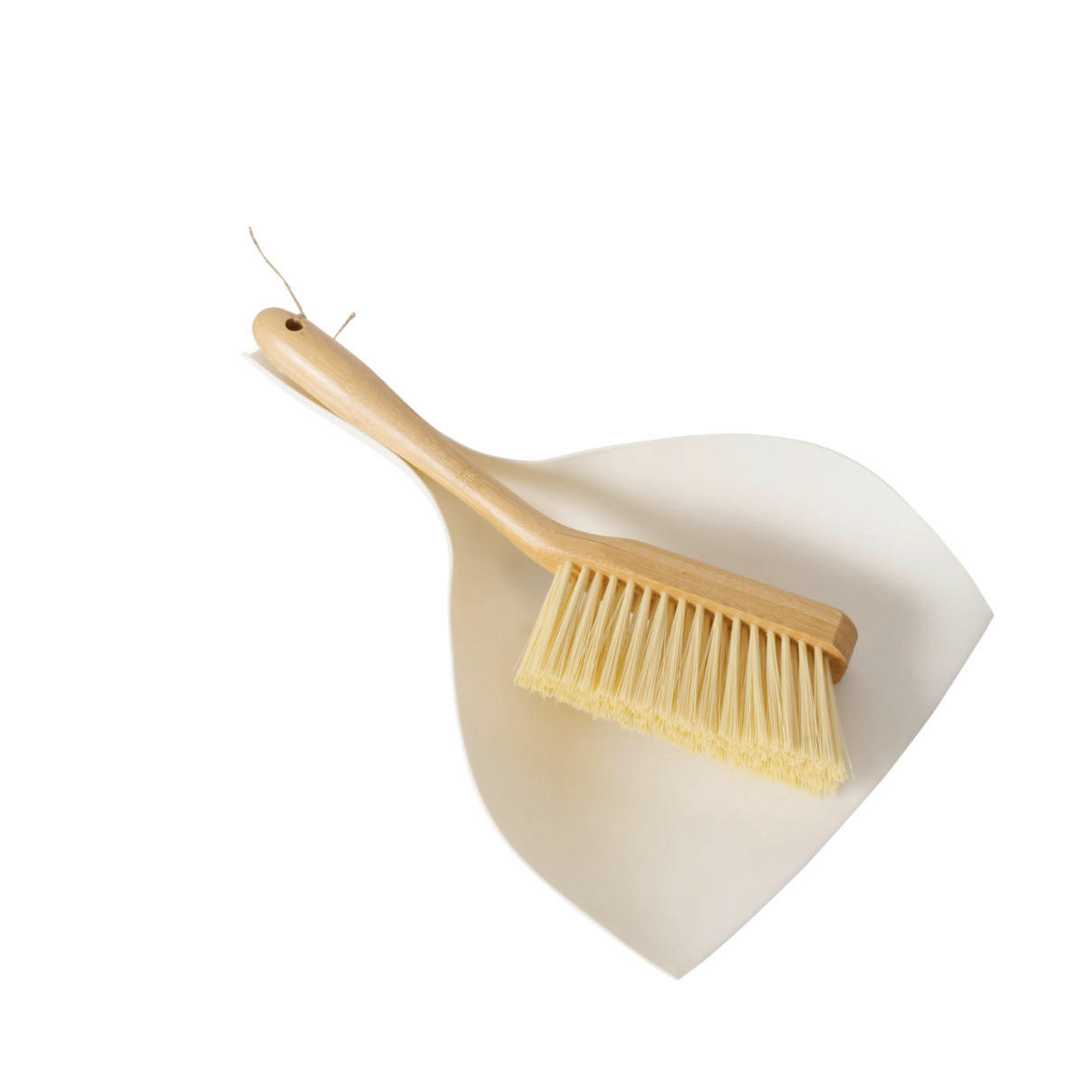 SÚPRAVA METLY A LOPATKY - biela/prírodná farba, Basics, drevo/plast (35/24/8cm)