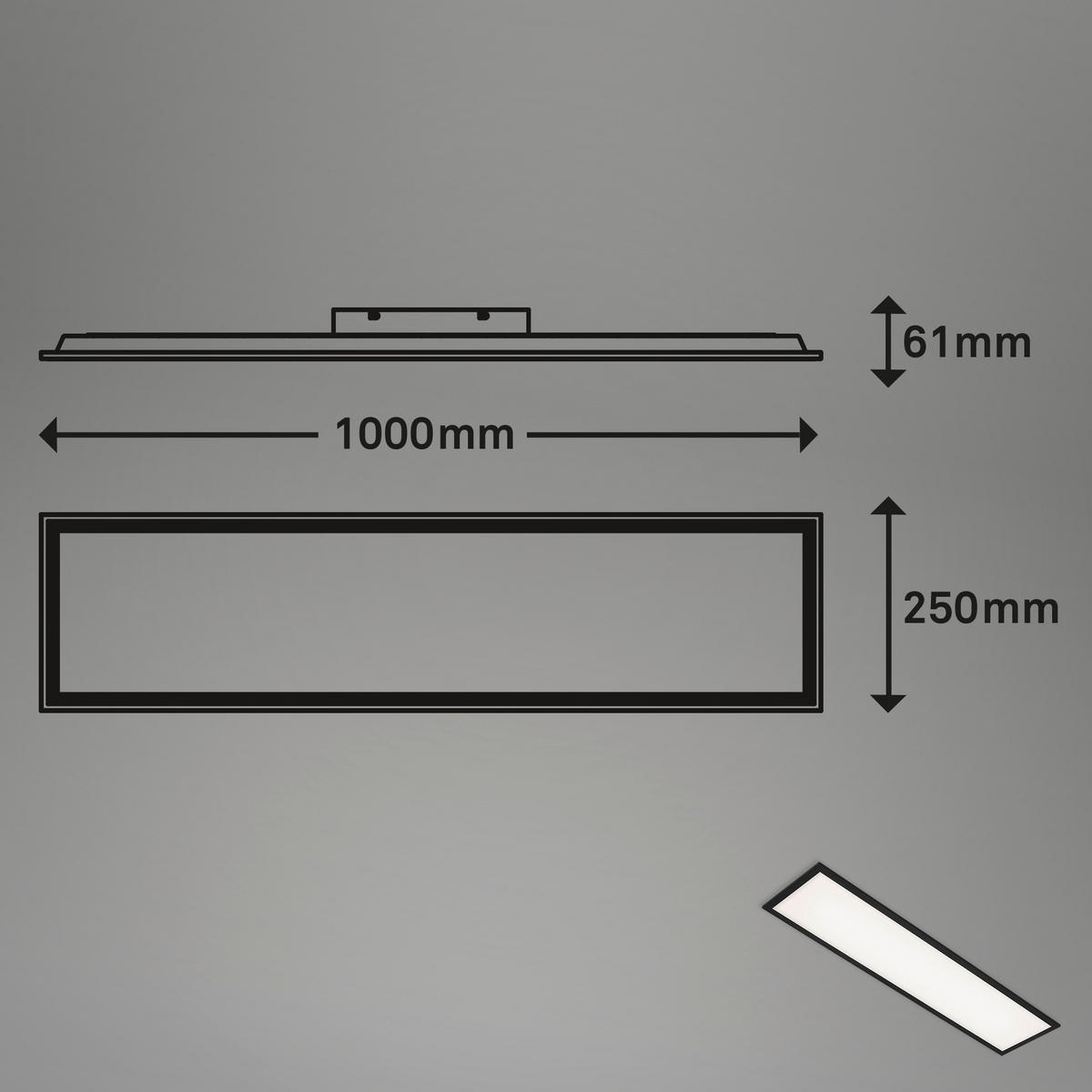 LED-DECKENLEUCHTE 100/25/6 cm   - Schwarz, Design, Kunststoff (100/25/6cm)