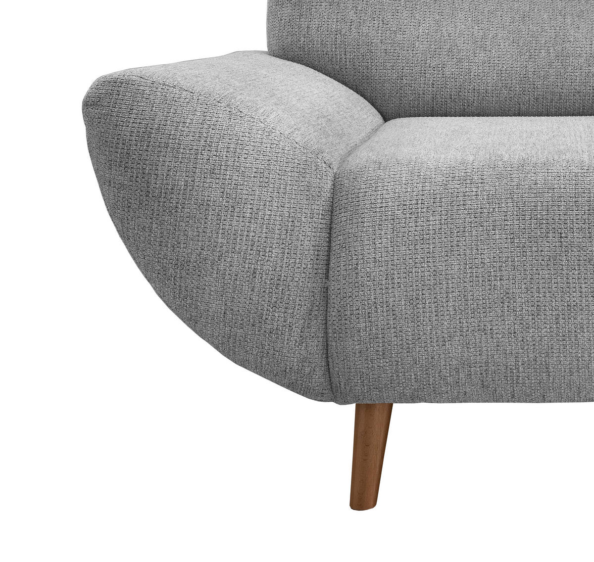 2-SITZER-SOFA in Chenille Silberfarben  - Wildeiche/Silberfarben, MODERN, Holz/Textil (173/81/90cm) - MID.YOU