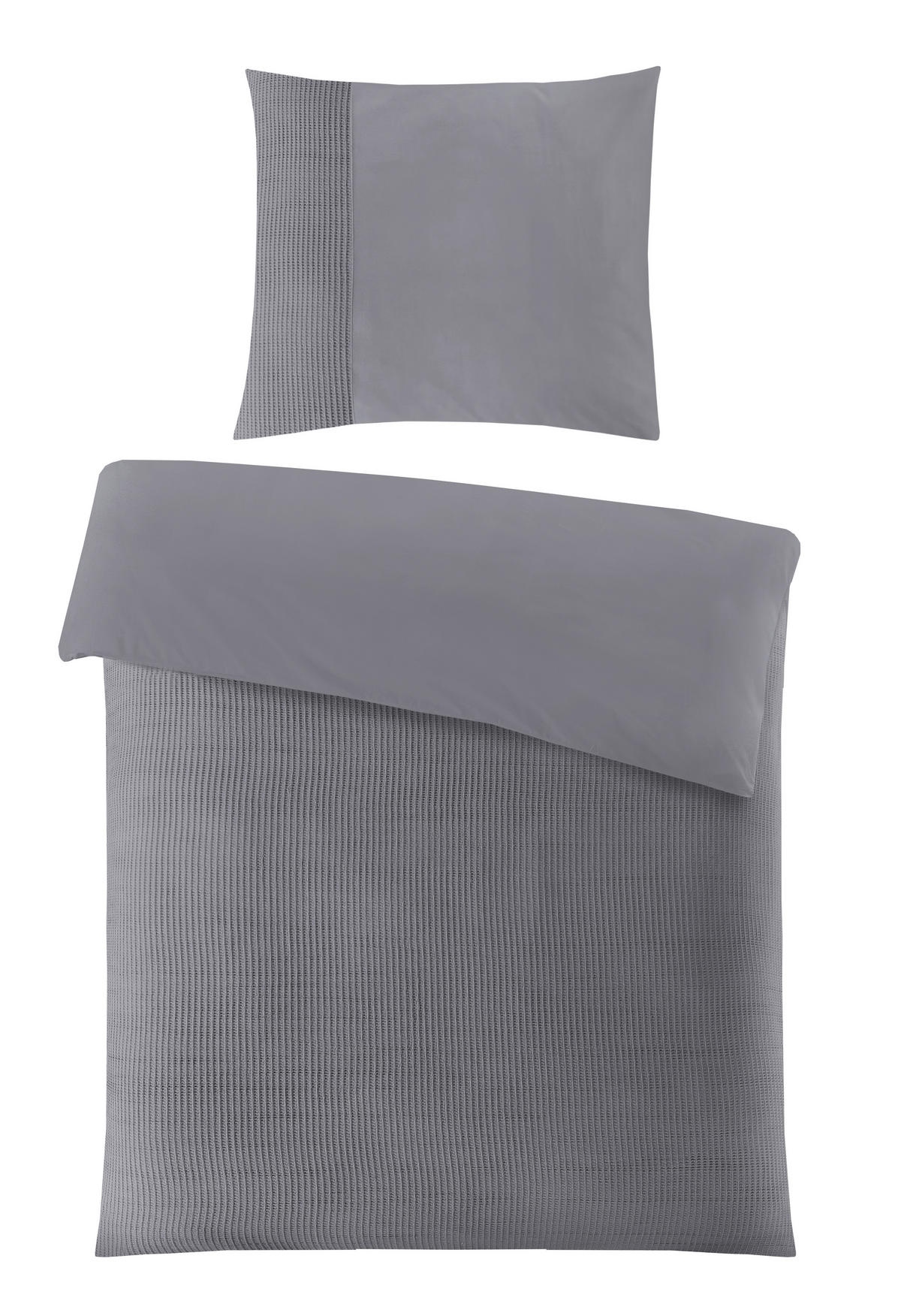 BETTWÄSCHE Waffelpiqué 135/200 cm  - Anthrazit, Design, Textil (135/200cm) - Novel