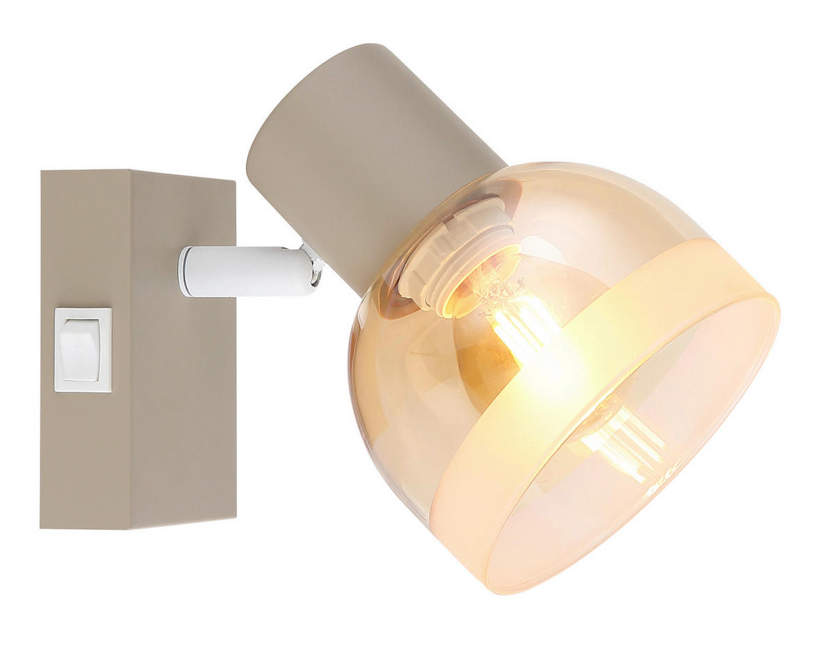 STRAHLER Kairo 10/14/12 cm  - Sandfarben/Weiß, Design, Glas/Metall (10/14/12cm) - Globo