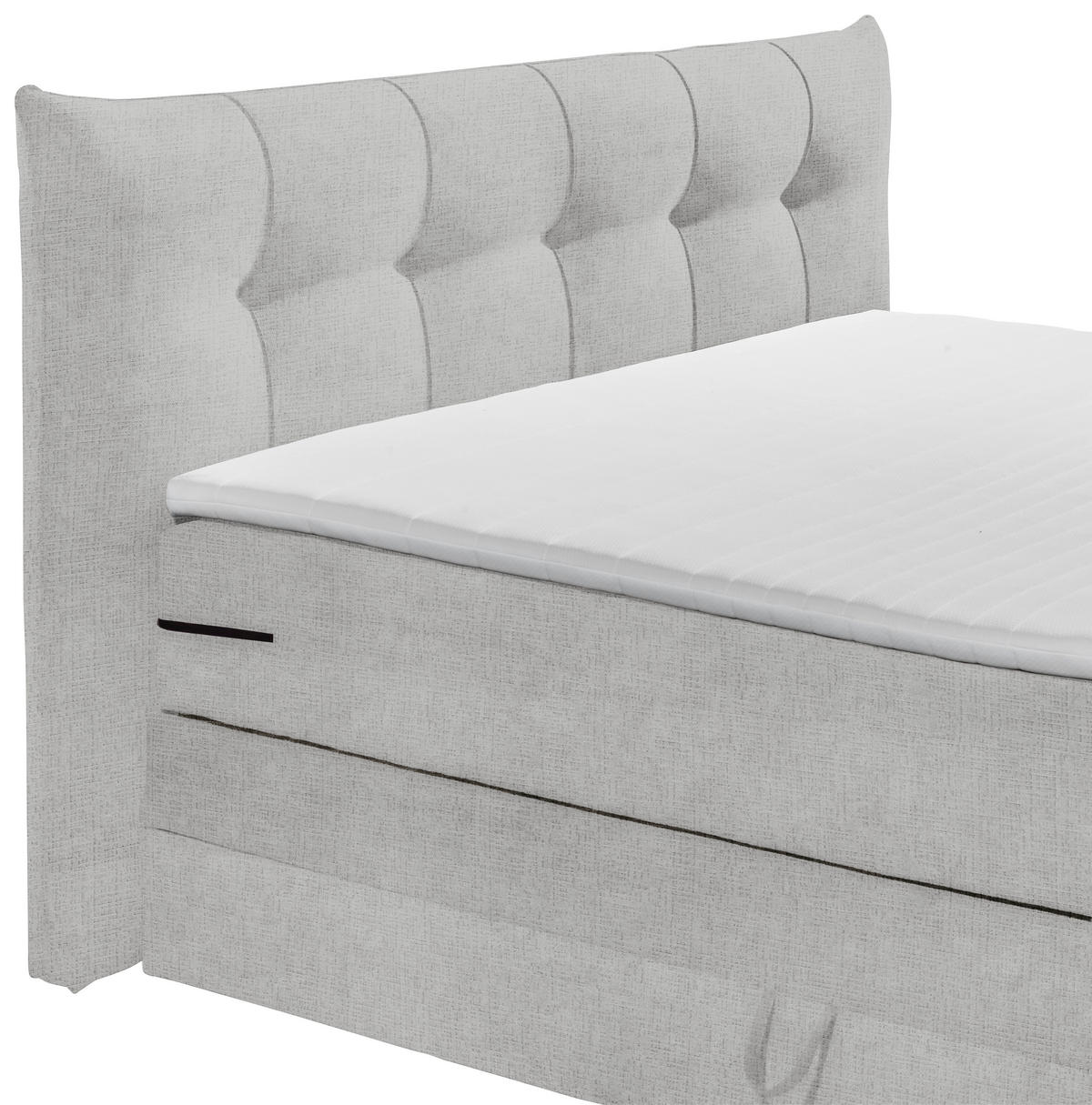 BOXSPRINGBETT 180/200 cm  in Hellgrau  - Hellgrau/Schwarz, Basics, Holzwerkstoff/Kunststoff (180/200cm) - Esposa