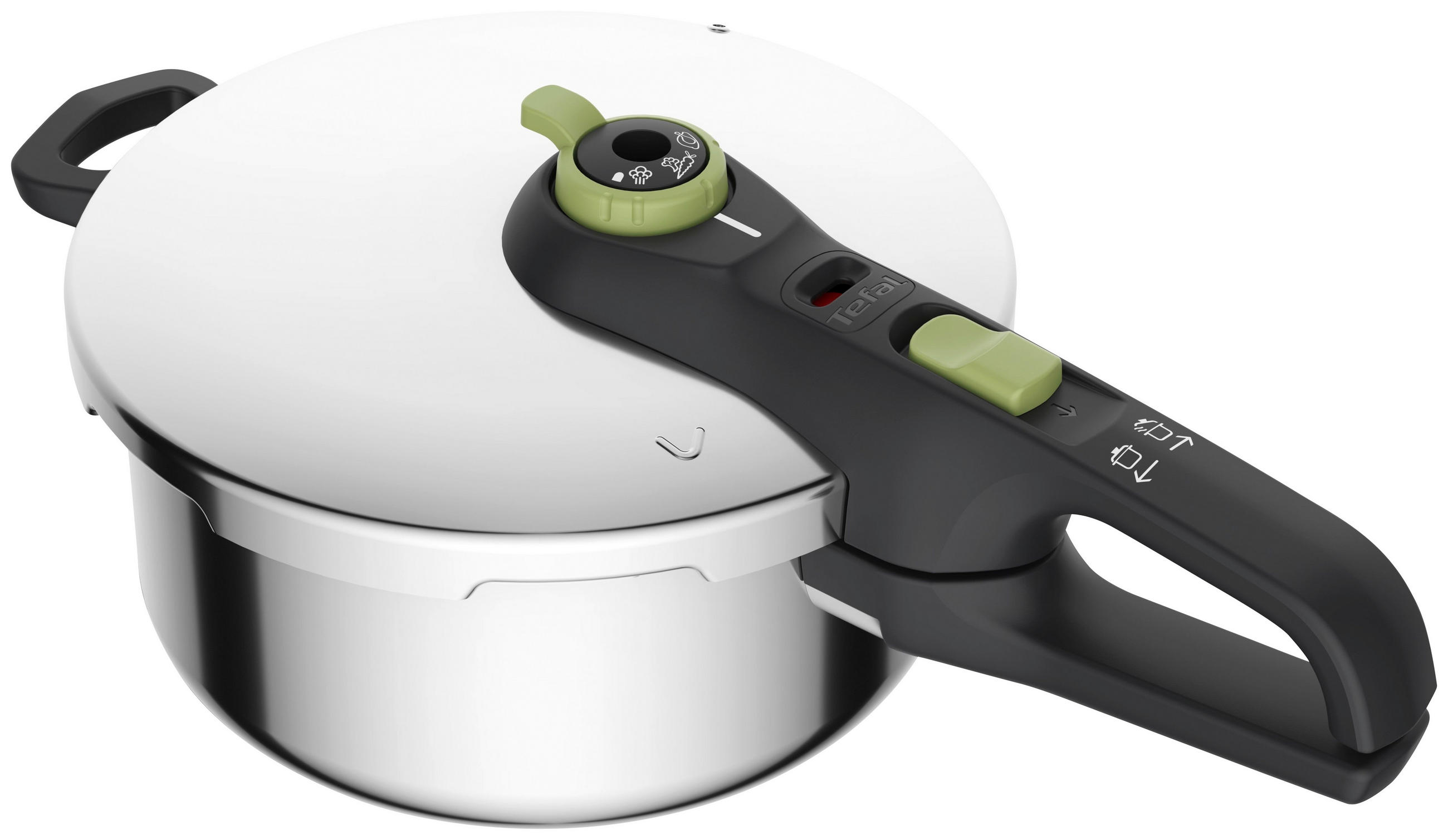 TRYCKKOKARE Secure trendy 4 l  - stålfärgad/svart, Basics, metall (4l) - Tefal