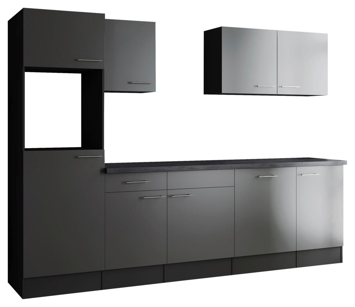 KONYHABLOKK GÉPEK NÉLKÜL  - ezüstszínű/szürke, Design, faalapú anyag/fém (280cm) - Respekta