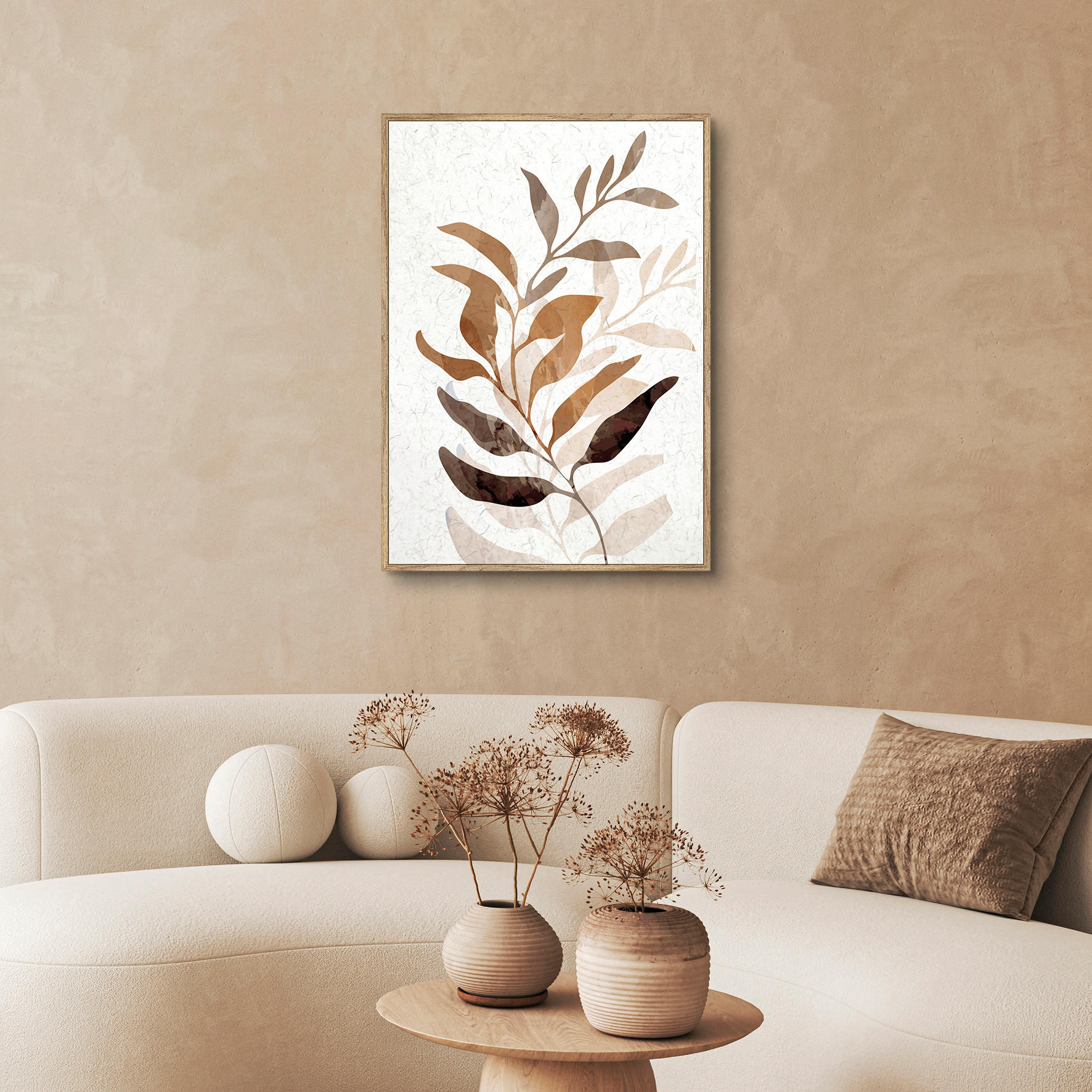 UMELECKÁ TLAČ, kvety, 51,2/71,2 cm  - viacfarebná/farba duba, Basics, kompozitné drevo/papier (51,2/71,2cm) - Monee