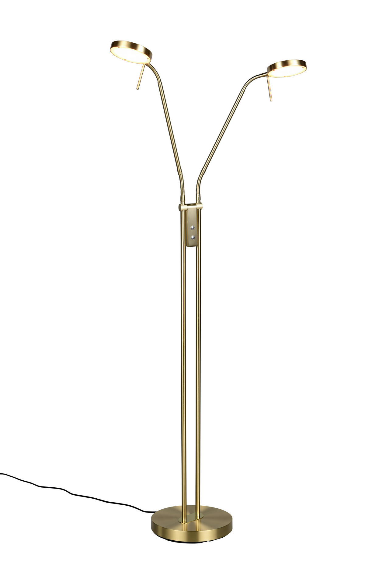 LED-STEHLEUCHTE Monza 25,5/160 cm   - Messingfarben/Weiß, MODERN, Kunststoff/Metall (25,5/160cm) - Trio Leuchten