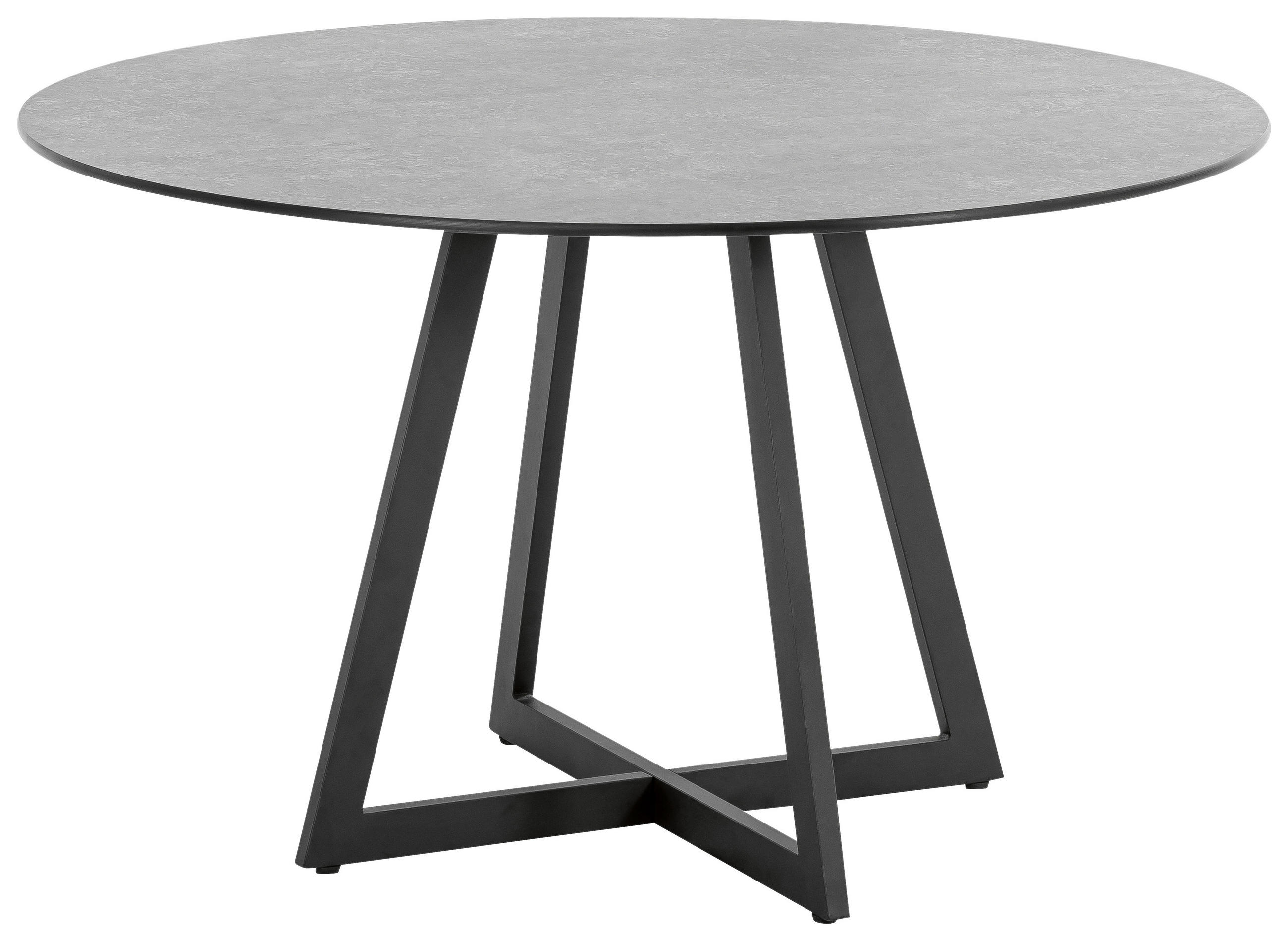 GARTENTISCH 125/125/74 cm Metall Anthrazit, Grau rund  - Anthrazit/Grau, Design, Kunststoff/Metall (125/125/74cm)