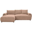 ECKSOFA in Webstoff Altrosa  - Schwarz/Altrosa, MODERN, Kunststoff/Textil (175/265cm) - Carryhome