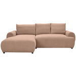 ECKSOFA in Webstoff Altrosa  - Schwarz/Altrosa, MODERN, Kunststoff/Textil (175/265cm) - Carryhome