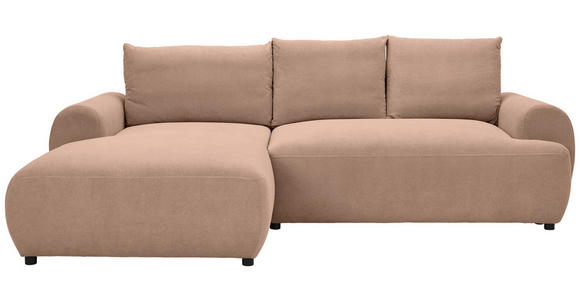 ECKSOFA in Webstoff Altrosa  - Schwarz/Altrosa, MODERN, Kunststoff/Textil (175/265cm) - Carryhome