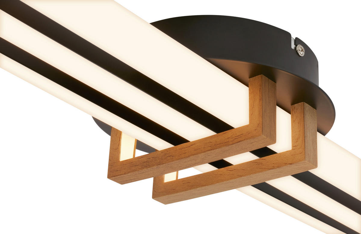 LED-DECKENLEUCHTE Vinka 98/16/6,6 cm  - Schwarz, Design, Kunststoff/Metall (98/16/6,6cm)
