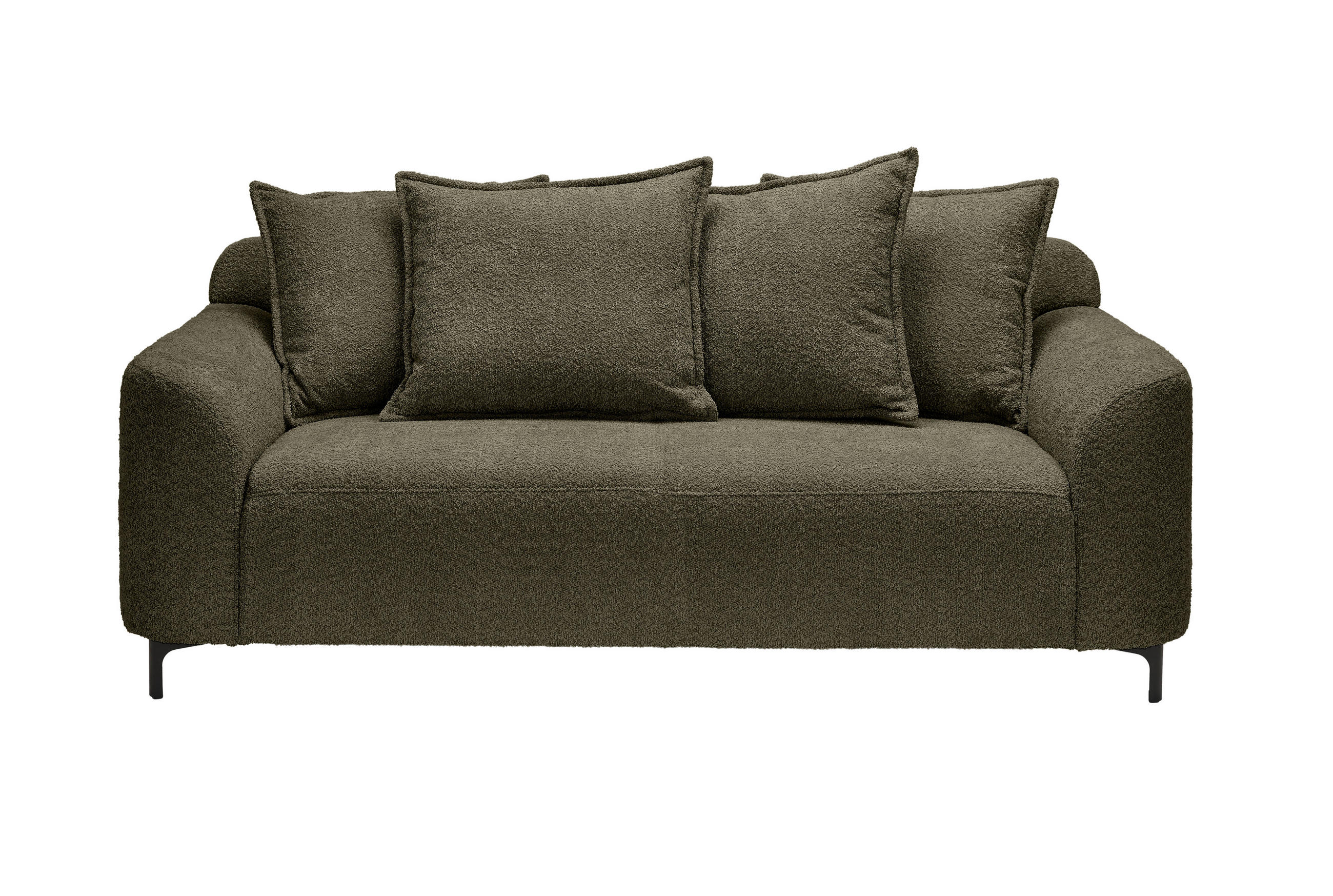 2,5-SITZER Chenille Dunkelgrün  - Dunkelgrün/Schwarz, KONVENTIONELL, Textil/Metall (200/84/99cm) - Carryhome