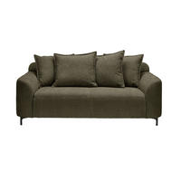 2,5-SITZER  in Chenille Dunkelgrün  - Dunkelgrün/Schwarz, KONVENTIONELL, Textil/Metall (200/84/99cm) - Carryhome