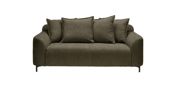 2,5-SITZER  in Chenille Dunkelgrün  - Dunkelgrün/Schwarz, KONVENTIONELL, Textil/Metall (200/84/99cm) - Carryhome