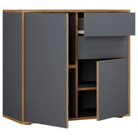 KOMMODE Salia  in 79/74/33 cm  - Honigeiche/Anthrazit, Design, Holzwerkstoff/Kunststoff (79/74/33cm) - MID.YOU