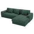 ECKSOFA in Cord Waldgrün  302/182 cm  - Waldgrün/Schwarz, MODERN, Kunststoff/Textil (302/182cm) - Carryhome