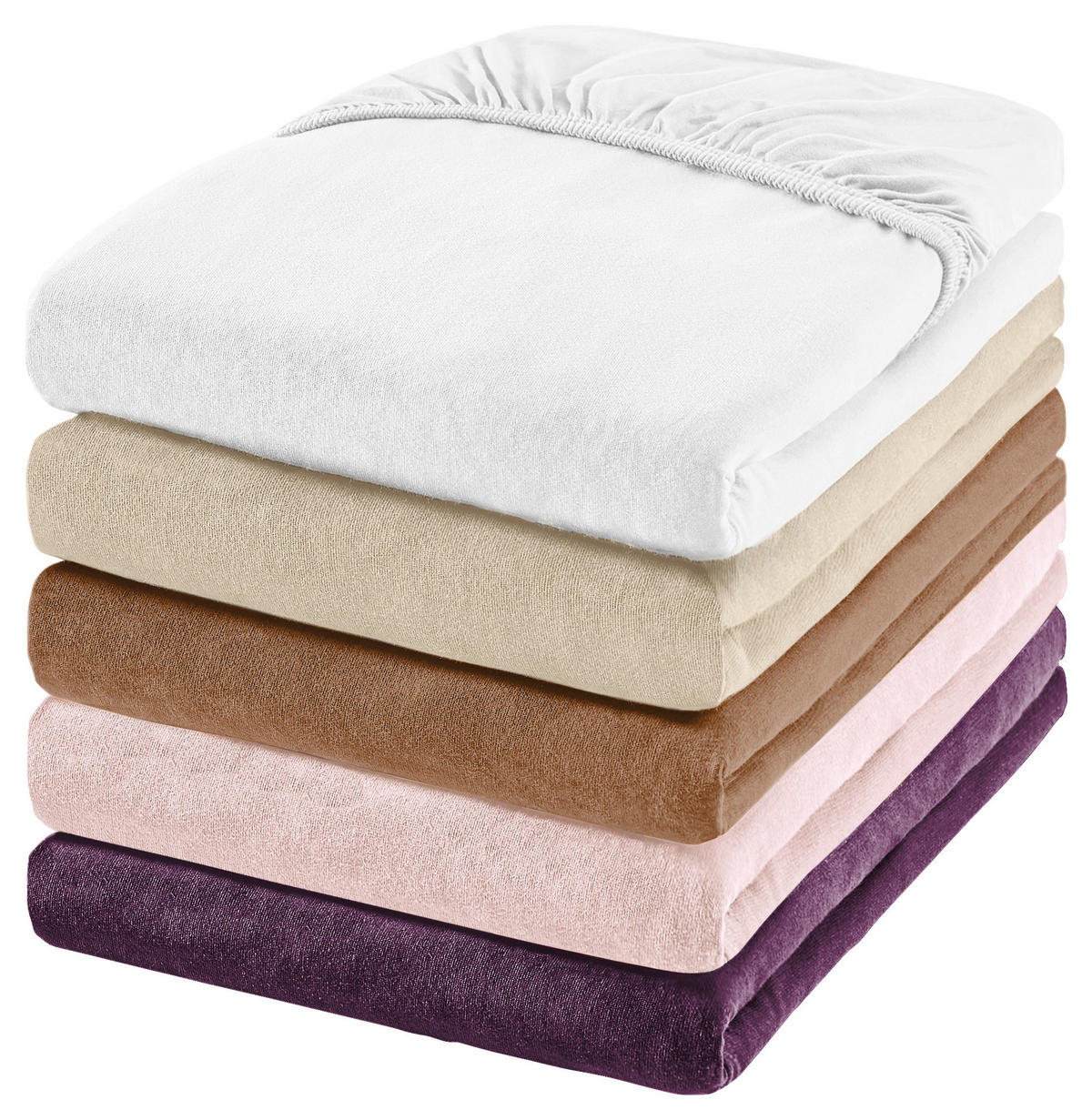 SPANNBETTTUCH FLORENZ Jersey  - Weiß, Basics, Textil (90-100/200-220cm) - Novel