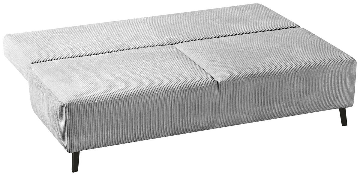 SCHLAFSOFA in Cord Hellgrau  - Hellgrau/Schwarz, Design, Textil/Metall (197/92/88cm) - Novel