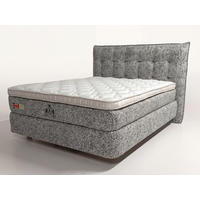 Pat Boxspring, 160/200 cm, gri - negru/gri, Basics, metal/textil (160/200cm) - Voleo