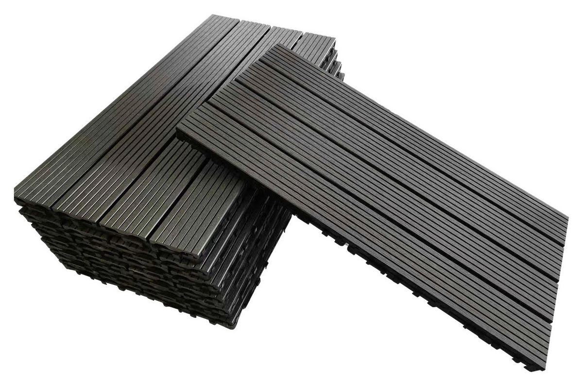 TERRASSENFLIESE WPC PUERTO PICOLO 60X30CM 6-ER SET  - Anthrazit, KONVENTIONELL, Holzwerkstoff (60/30/2.4cm)