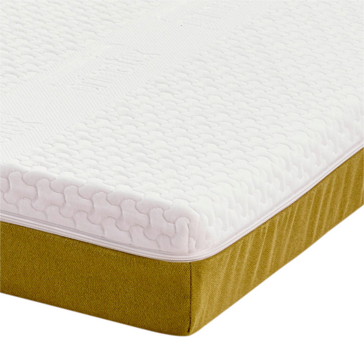 Komfortschaummatratze 90/200 cm, Höhe ca.: 15 cm, H2 = mittel,  - Gelb/Weiß, Textil (90/200cm) - Primatex