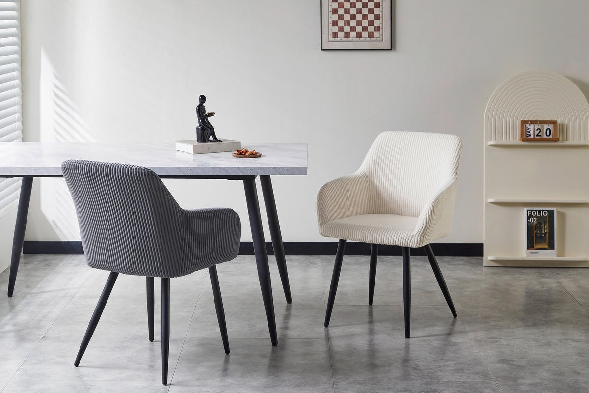 ARMLEHNSTUHL   Webstoff  - Beige/Schwarz, Design, Textil/Metall (56/83,5/59cm) - Ti'me