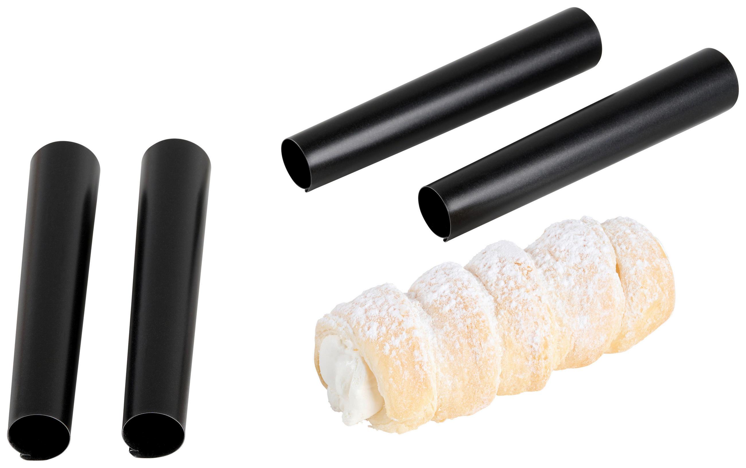 Schaumrollenformen 4-er Set 23/16/3 cm  - Schwarz, Basics, Metall (23/16/3cm) - Zenker