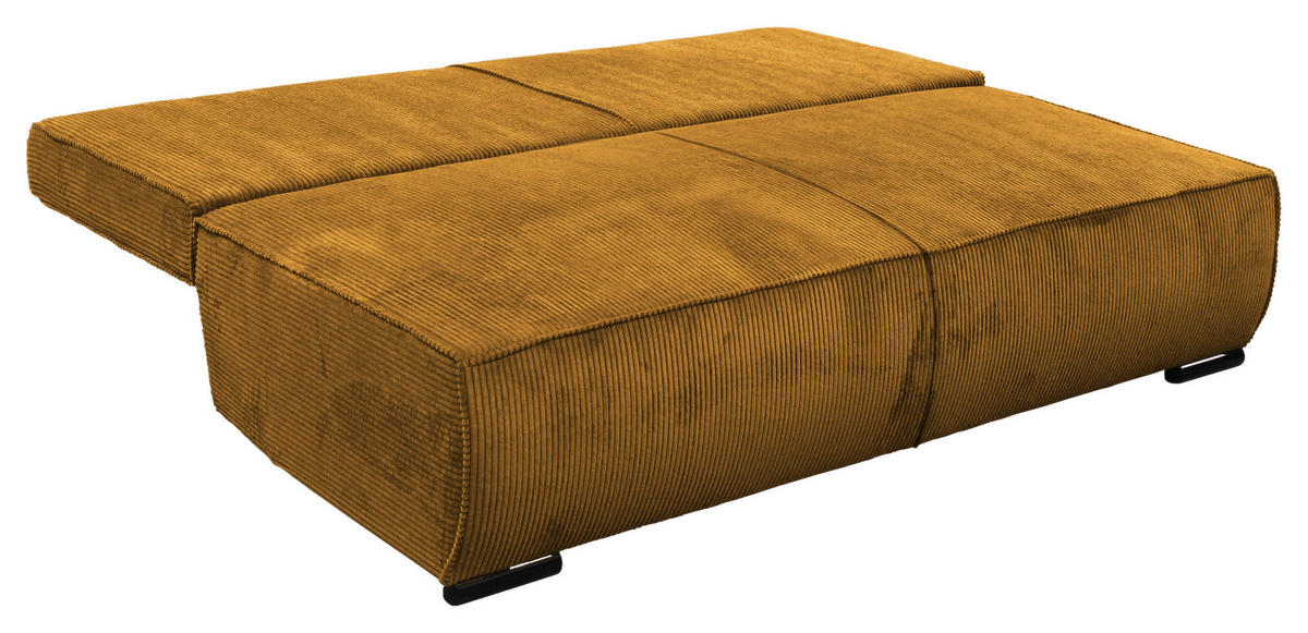 SCHLAFSOFA in Struktur Gelb  - Gelb/Schwarz, Design, Kunststoff/Textil (202/90/99cm) - MID.YOU