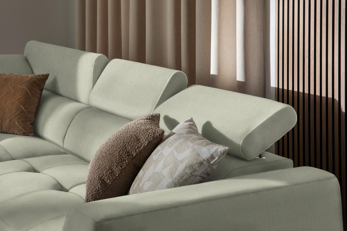 ECKSOFA in Chenille Creme  205/284 cm  - Creme/Schwarz, Design, Kunststoff/Textil (205/284cm) - Xora
