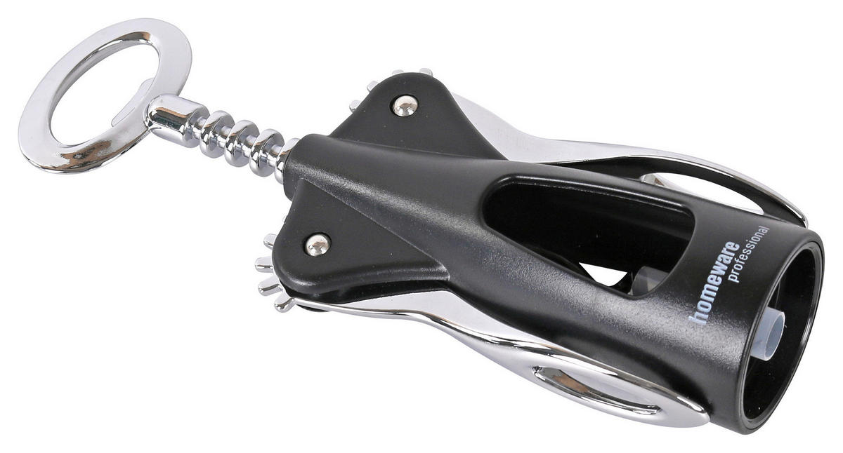 KORKENZIEHER - Silberfarben/Schwarz, Basics, Kunststoff/Metall (20cm) - Homeware Profession.