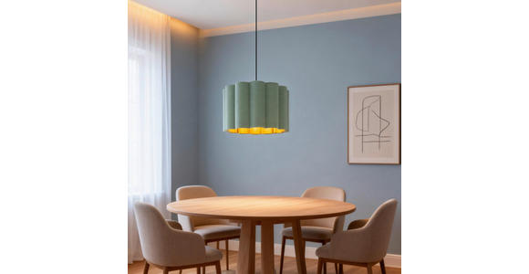 HÄNGELEUCHTE 40/120 cm  - Schwarz/Grün, Trend, Kunststoff/Textil (40/120cm) - Novel