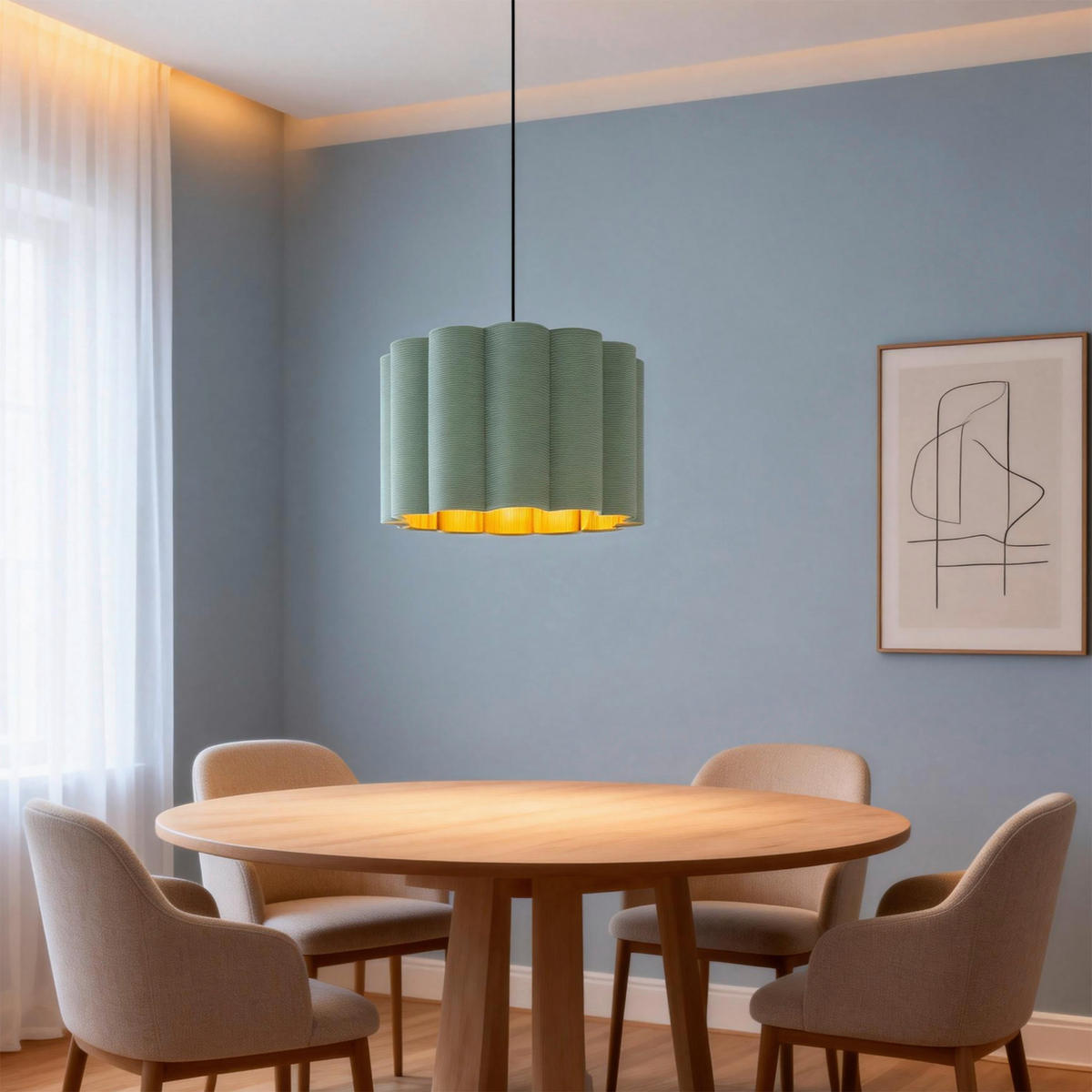 HÄNGELEUCHTE 40/120 cm  - Schwarz/Grün, Trend, Kunststoff/Textil (40/120cm) - Novel