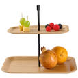 ETAGERE 2-stöckig - Hellbraun/Schwarz, Design, Holz/Metall (30cm) - Novel