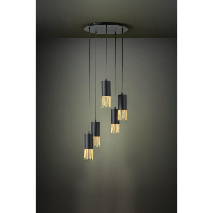 LUSTRĂ 50/150 cm  - negru/alămiu, Design, metal (50/150cm)