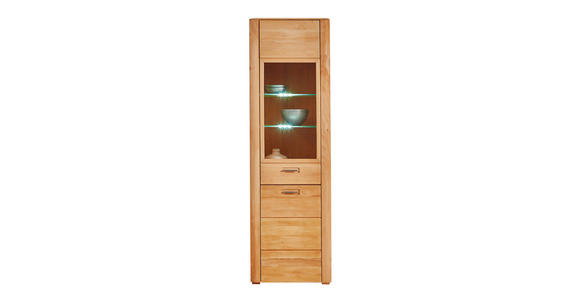 VITRINE in furniert, massiv Kernbuche Buchefarben - Buchefarben, KONVENTIONELL, Glas/Holz (61/200/41cm) - Cantus