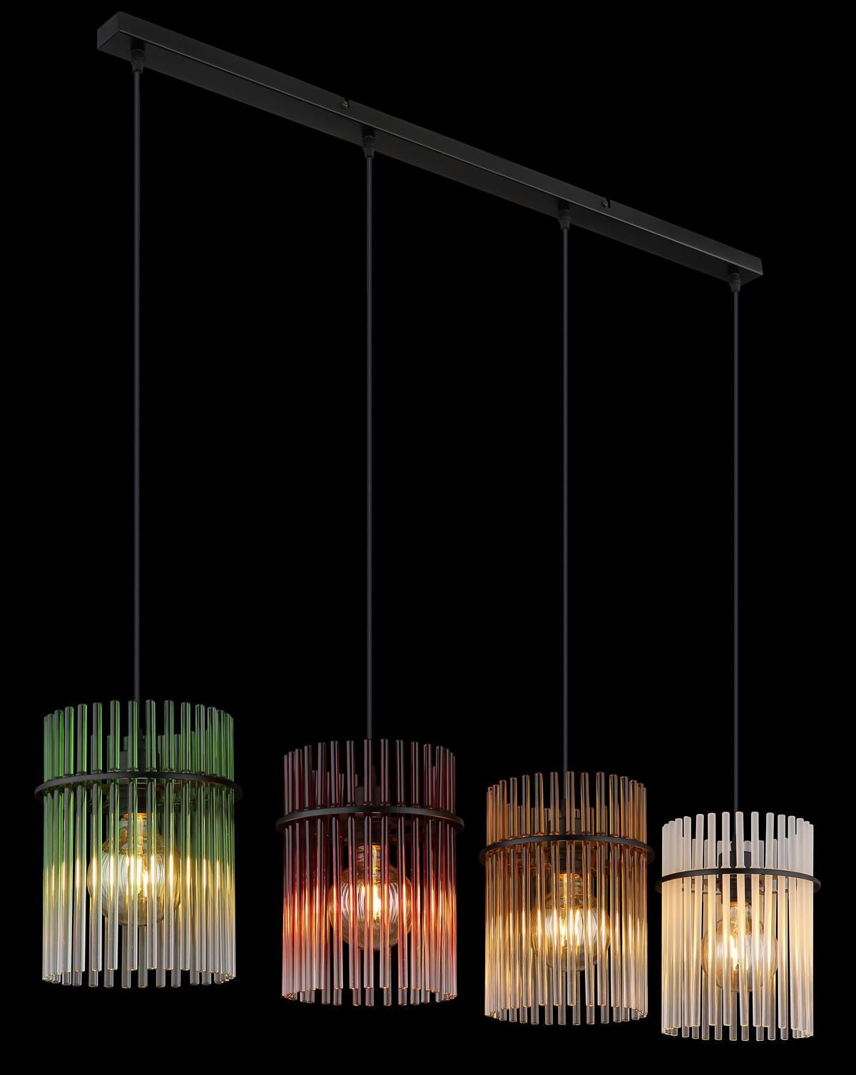 HÄNGELEUCHTE GORLEY 110/20/140 cm   - Klar/Brombeere, LIFESTYLE, Glas/Kunststoff (110/20/140cm) - Globo