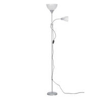 STEHLEUCHTE 42/21/180 cm    - Silberfarben/Weiß, Basics, Kunststoff/Metall (42/21/180cm) - Boxxx