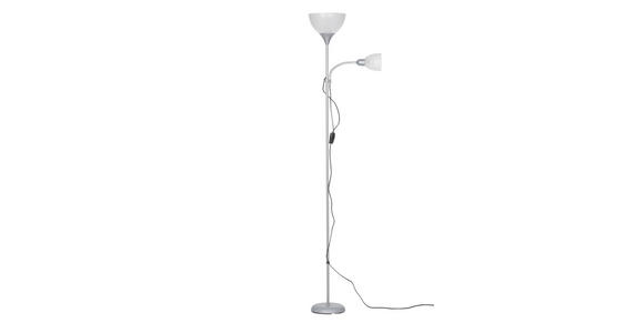 STEHLEUCHTE 42/21/180 cm    - Silberfarben/Weiß, Basics, Kunststoff/Metall (42/21/180cm) - Boxxx
