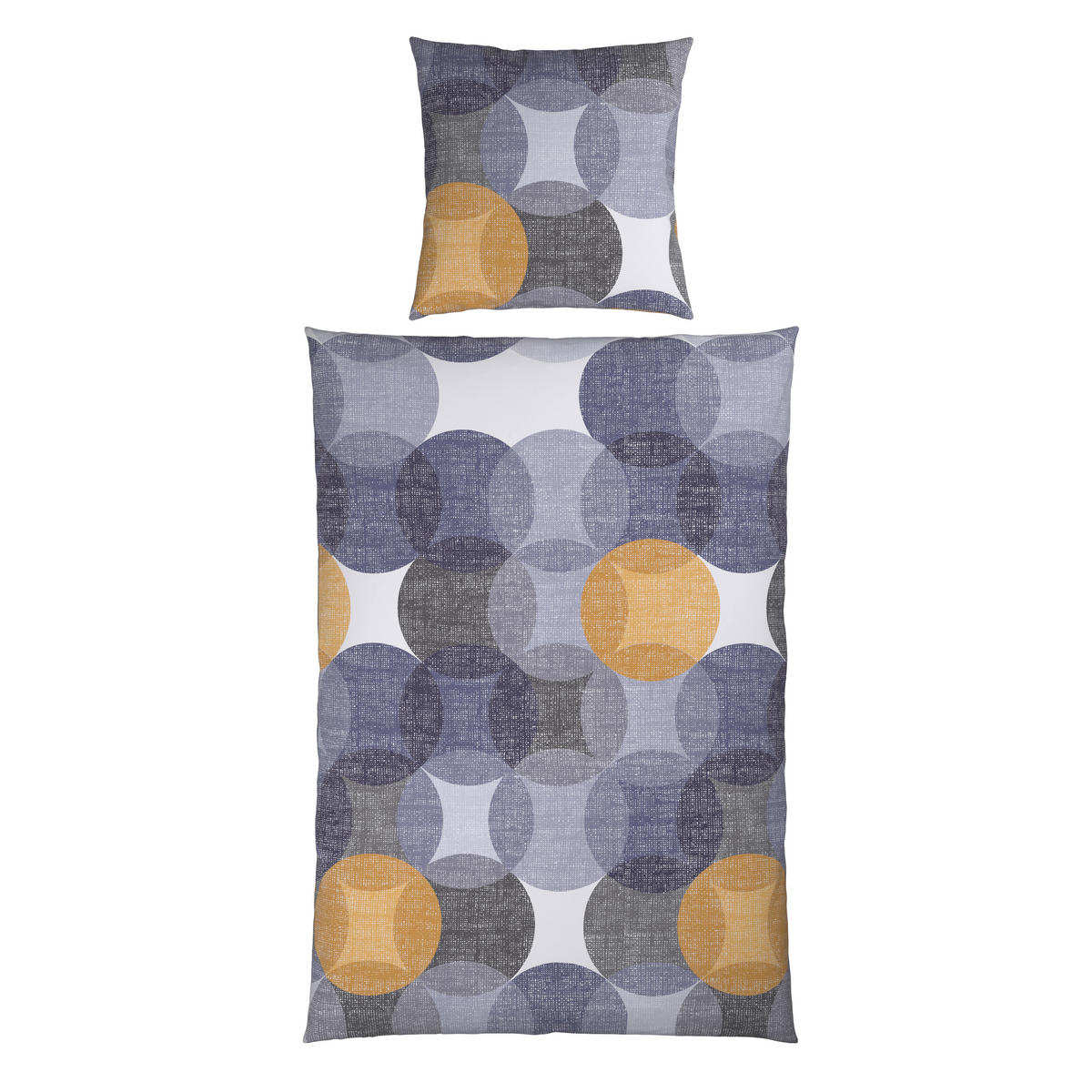 BETTWÄSCHE Biber, Flanell 135/200 cm  - Anthrazit/Gelb, Textil (135/200cm) - Novel