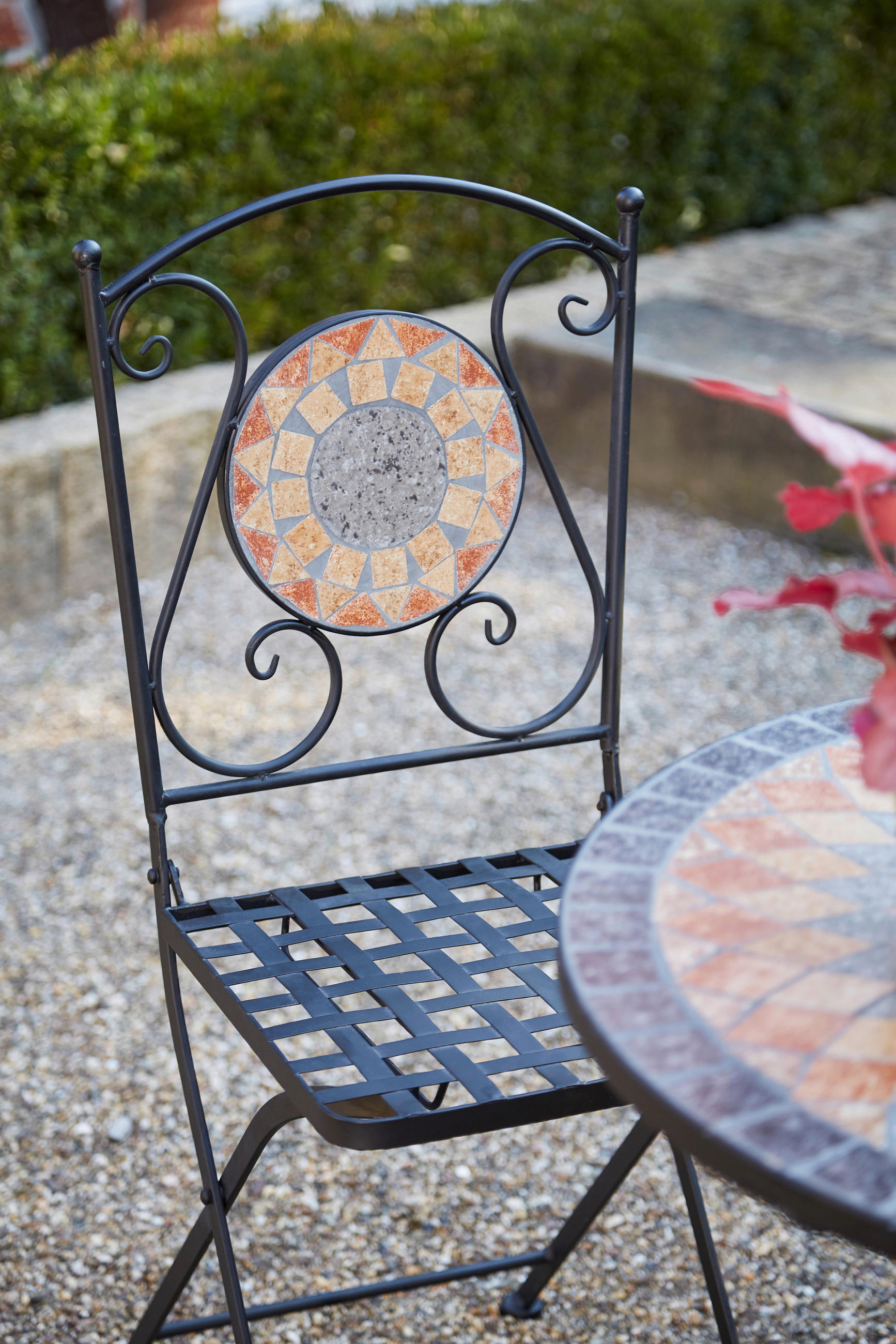 GARTENSTUHL Metall, Keramik Multicolor, Schwarz  - Multicolor/Schwarz, MODERN, Keramik/Metall (39/88,5/49,5cm) - Siena Garden
